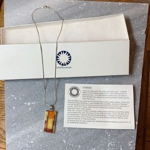 Sterling Silver Smithsonian Amber Necklace